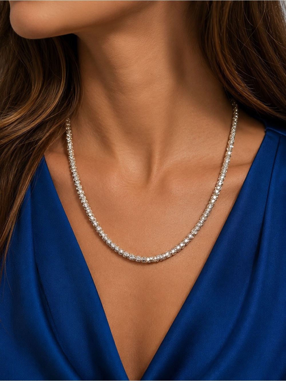 Estate Sterling Silver Diamond Cut Chain Necklace 20 inches 5.6 grams PRETTY